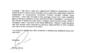 Second half of Neil Gitnick Letter